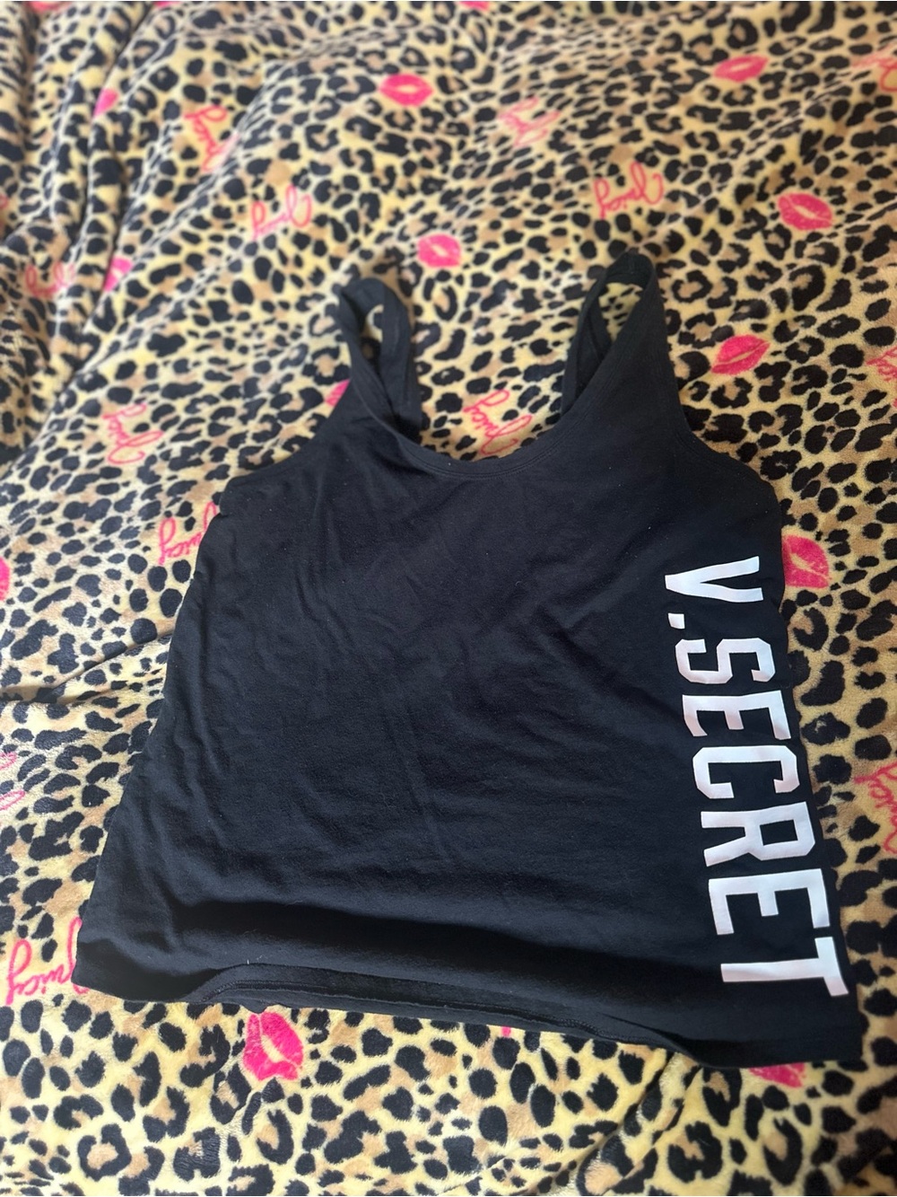 Victoria's Secret Black Tank with White Side Logo